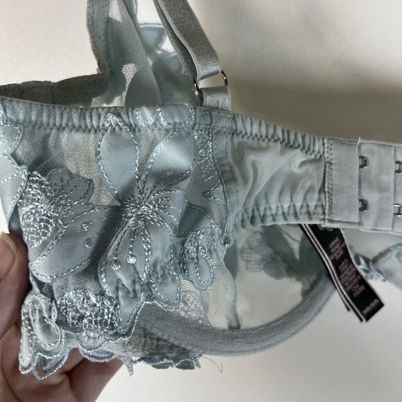 Victoria’s Secret Blue Floral Lace Underwire Bra‎ Women’s Size 34D - Picture 4 of 7